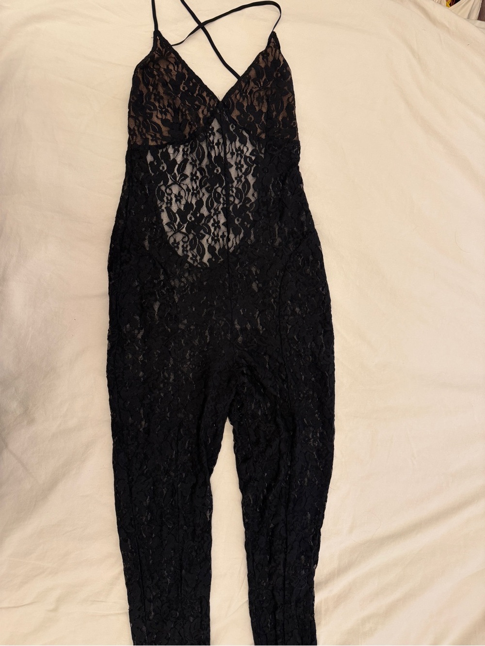 The Kript Black Lace Strappy Jumpsuit